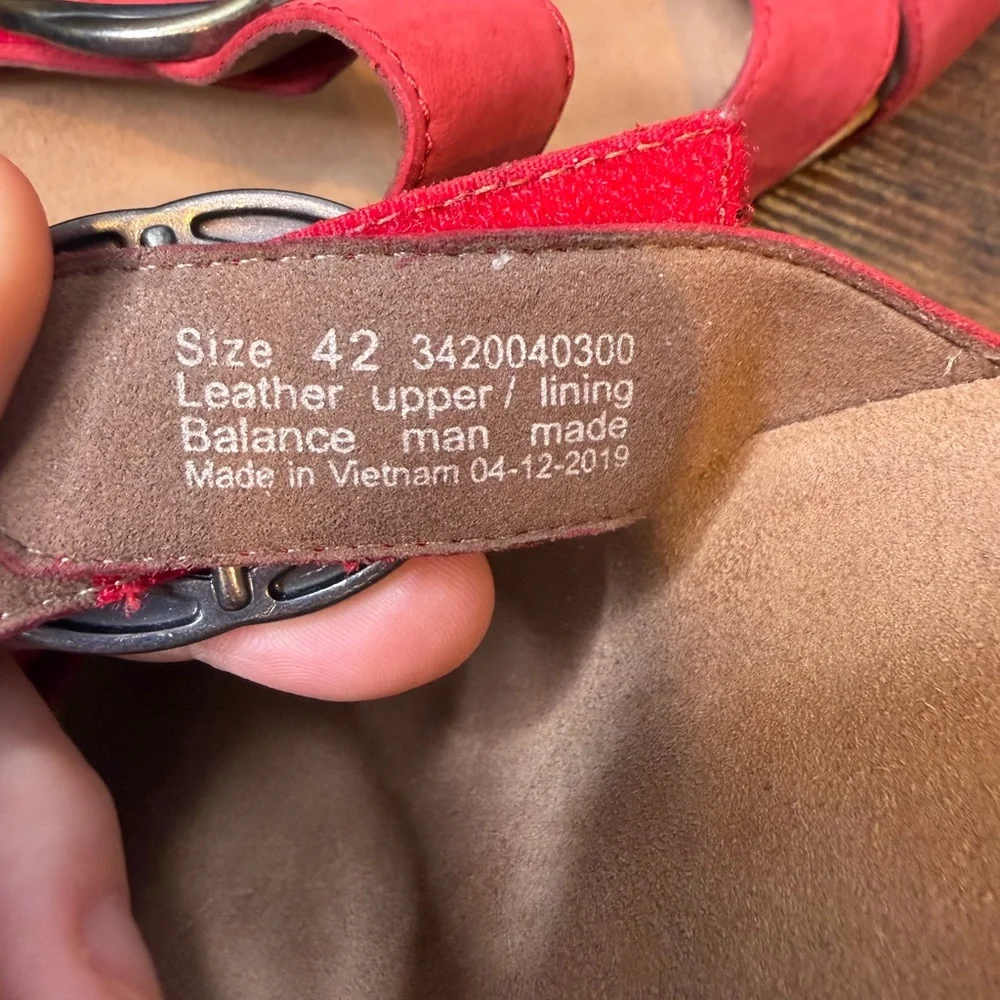 Dansko Women's Susie Milled Leather Nubuck Sandal in Red Size 42/US11.5-12